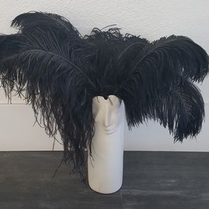 White Vintage Sara Lund Double Face 1990 Vase